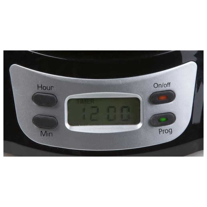 Cafetiere Filtre - DOMO - DO708K - 1000 W - 1,5 L - 12 tasses - Ecran LCD - Minuteur 24 h - Noir et acier inoxydable Cafetiere Filtre - DOMO - DO708K - 1000 W - 1,5 L - 12 tasses - Ecran LCD - Minuteur 24 h - Noir et acier inoxydable