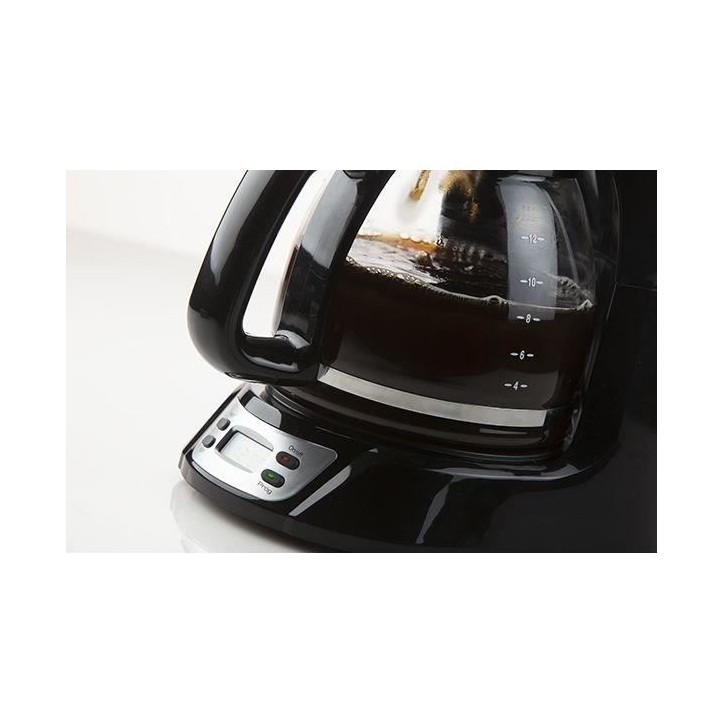 Cafetiere Filtre - DOMO - DO708K - 1000 W - 1,5 L - 12 tasses - Ecran LCD - Minuteur 24 h - Noir et acier inoxydable Cafetiere Filtre - DOMO - DO708K - 1000 W - 1,5 L - 12 tasses - Ecran LCD - Minuteur 24 h - Noir et acier inoxydable