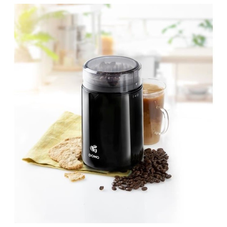 Moulin a café électrique - DOMO - DO712K - 150 W - Capacité : 70 g - Mécanisme broyeur a meules Moulin a café électrique - DOMO - DO712K - 150 W - Capacité : 70 g - Mécanisme broyeur a meules