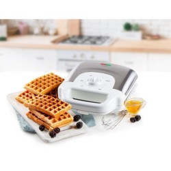 DOMO DO9222W - Gaufrier - 900W - 4x7 cm - Revetement anti-adhésif - T