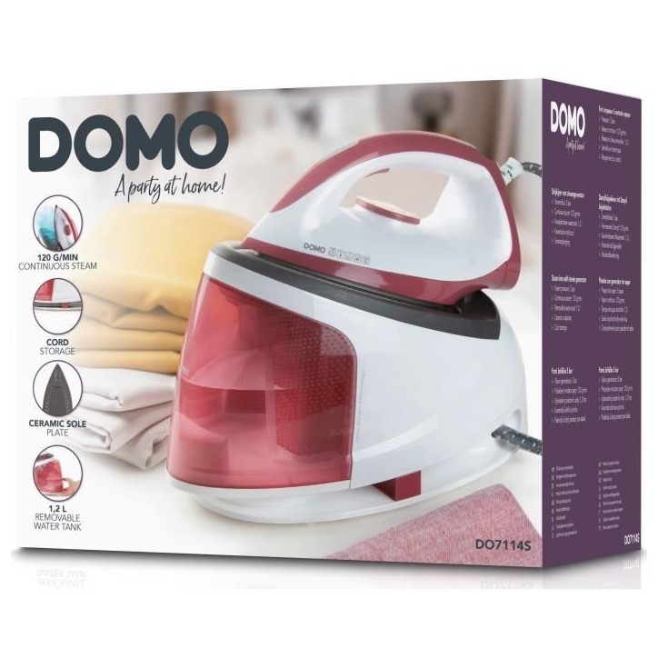 Centrale vapeur - DOMO - DO7114S - Pression 5 bars - Débit vapeur 120g/min