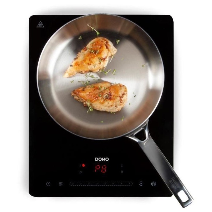 DOMO DO332IP - Plaque a induction 1 feu - 2000W - Touchscreen - Minuteur numérique 3h - 8 niveaux de puissance - 20cm
