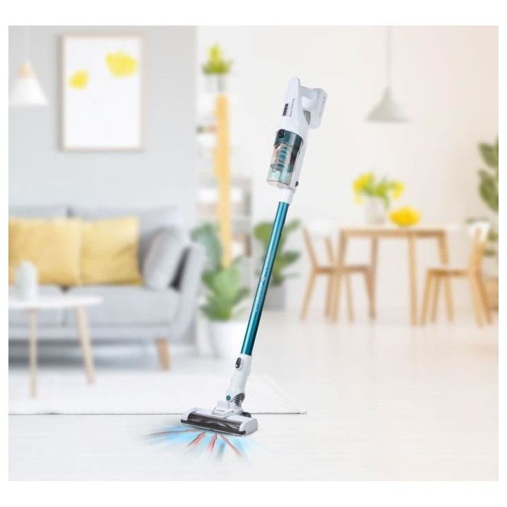 DOMO DO233SV - Aspirateur balai sans fil 2-en-1 - 2 vitesses - Systeme cyclonique - Autonomie 20min - Réservoir poussiere 0,6L DOMO DO233SV - Aspirateur balai sans fil 2-en-1 - 2 vitesses - Systeme cyclonique - Autonomie 20min - Réservoir poussiere 0,6L