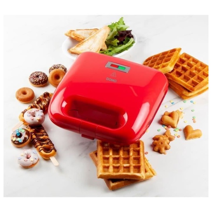DOMO - DO9242W - Appareil a croque monsieur - 5 en 1 - 5 jeux de plaques anti-adhésives interchangeables - 750W DOMO - DO9242W - Appareil a croque monsieur - 5 en 1 - 5 jeux de plaques anti-adhésives interchangeables - 750W