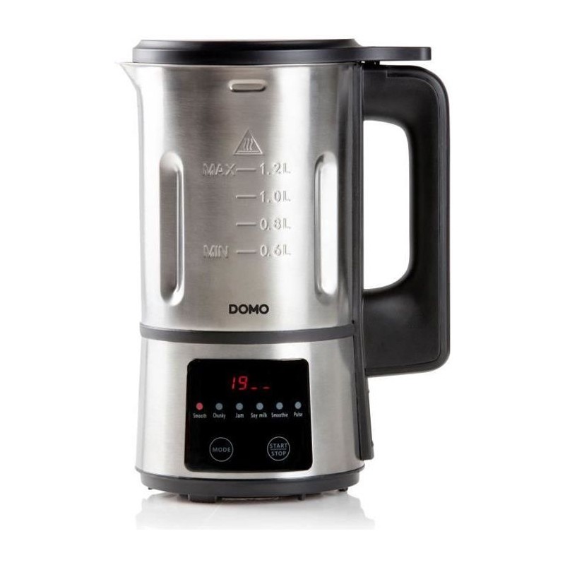 Blender chauffant DOMO - Inox – 1,2 L - 6 programmes – 800 Watt Blender chauffant DOMO - Inox – 1,2 L - 6 programmes – 800 Watt