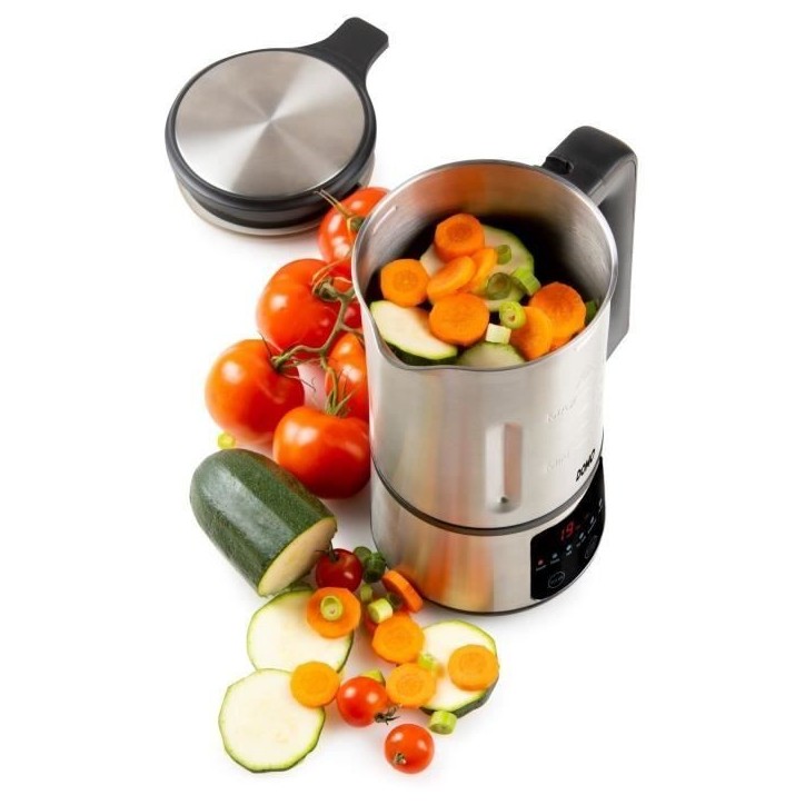Blender chauffant DOMO - Inox – 1,2 L - 6 programmes – 800 Watt – DO727BL Blender chauffant DOMO - Inox – 1,2 L - 6 programmes – 800 Watt – DO727BL