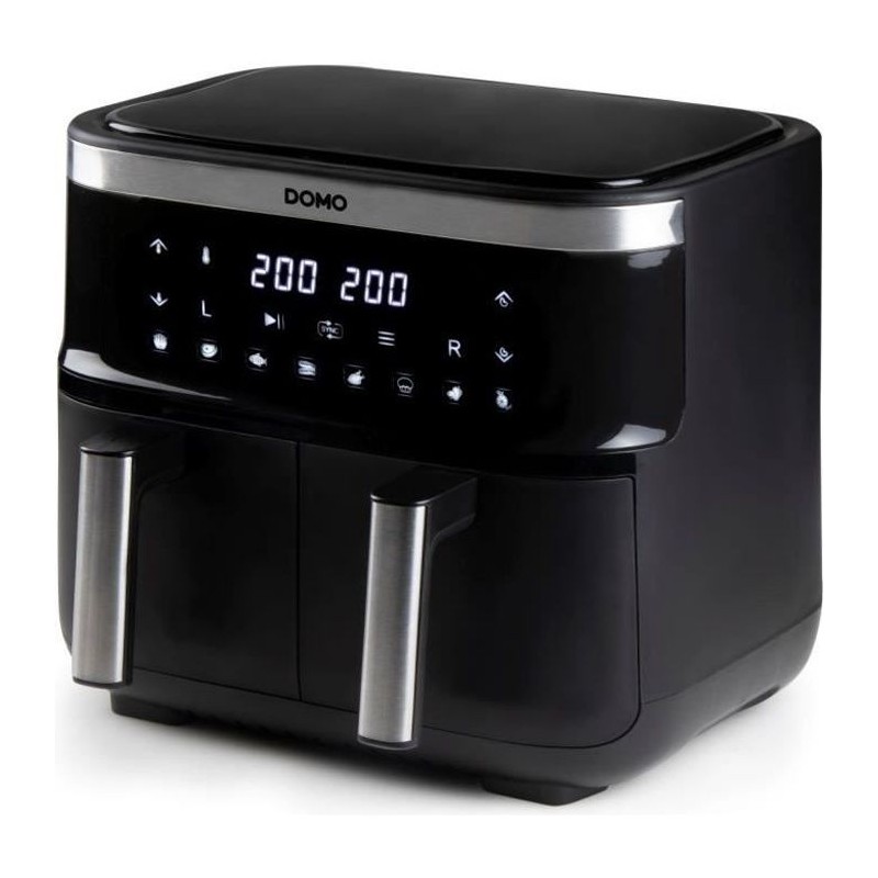 Friteuse a air chaud DOMO - DO537FR - 2 x 4 L - 85° a 200° - 8 progr Friteuse a air chaud DOMO - DO537FR - 2 x 4 L - 85° a 200° - 8 progr