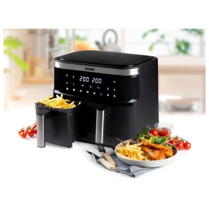 Friteuse a air chaud DOMO - DO537FR - 2 x 4 L - 85° a 200° - 8 programmes automatiques Friteuse a air chaud DOMO - DO537FR - 2 x 4 L - 85° a 200° - 8 programmes automatiques