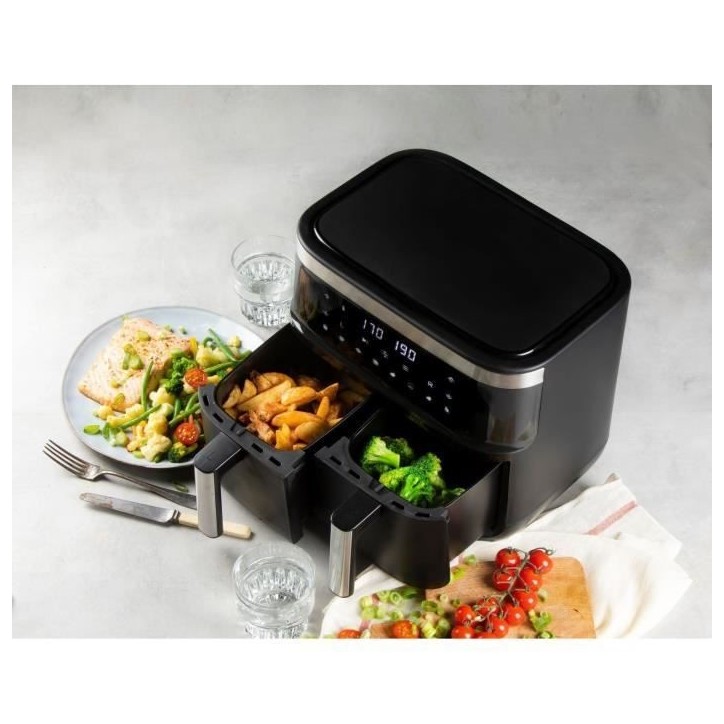Friteuse a air chaud DOMO - DO537FR - 2 x 4 L - 85° a 200° - 8 programmes automatiques Friteuse a air chaud DOMO - DO537FR - 2 x 4 L - 85° a 200° - 8 programmes automatiques