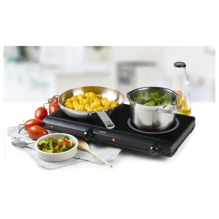 Plaque de cuisson - DOMO - 2 feux - 50,2 x 29,4 x 6,7 cm - DO339KP Plaque de cuisson - DOMO - 2 feux - 50,2 x 29,4 x 6,7 cm - DO339KP