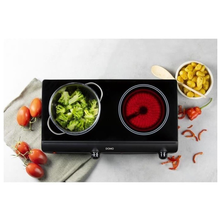 Plaque de cuisson - DOMO - 2 feux - 50,2 x 29,4 x 6,7 cm - DO339KP Plaque de cuisson - DOMO - 2 feux - 50,2 x 29,4 x 6,7 cm - DO339KP