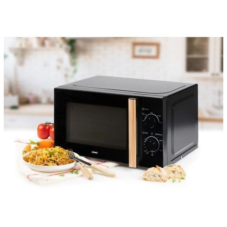 Four micro-ondes DOMO DO2820 - 20L - 700W - Minuterie 35mn - Fonction décongélation - L44 x P35,8 x H 25,8 cm - Noir finition Four micro-ondes DOMO DO2820 - 20L - 700W - Minuterie 35mn - Fonction décongélation - L44 x P35,8 x H 25,8 cm - Noir finition