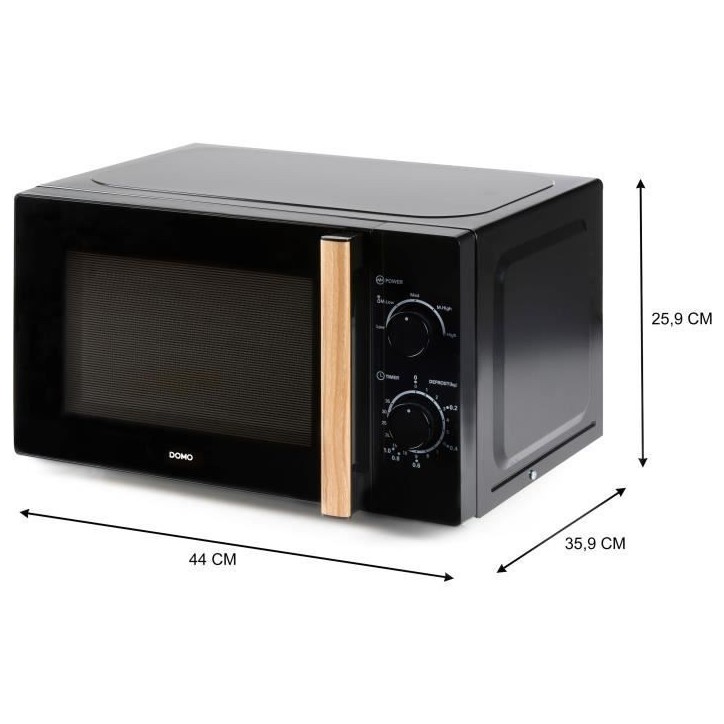 Four micro-ondes DOMO DO2820 - 20L - 700W - Minuterie 35mn - Fonction décongélation - L44 x P35,8 x H 25,8 cm - Noir finition Four micro-ondes DOMO DO2820 - 20L - 700W - Minuterie 35mn - Fonction décongélation - L44 x P35,8 x H 25,8 cm - Noir finition