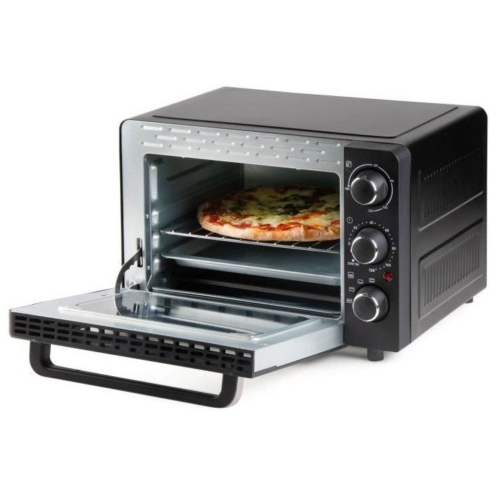 Mini four électrique DOMO DO807GO - 20 L - noir - chaleur haut et bas - minuterie 120 min - 1300W Mini four électrique DOMO DO807GO - 20 L - noir - chaleur haut et bas - minuterie 120 min - 1300W