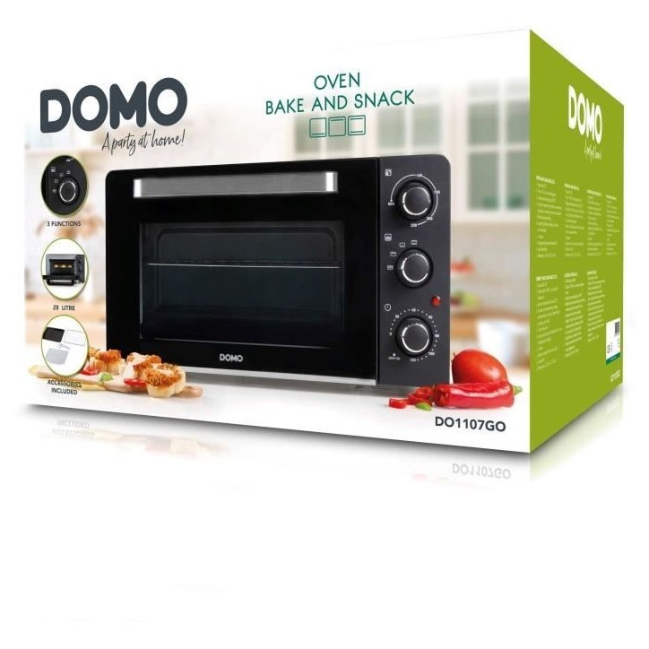 Mini four bake and snack DOMO DO1107GO - 28 L - noir - 1500watt - Mini four bake and snack DOMO DO1107GO - 28 L - noir - 1500watt -