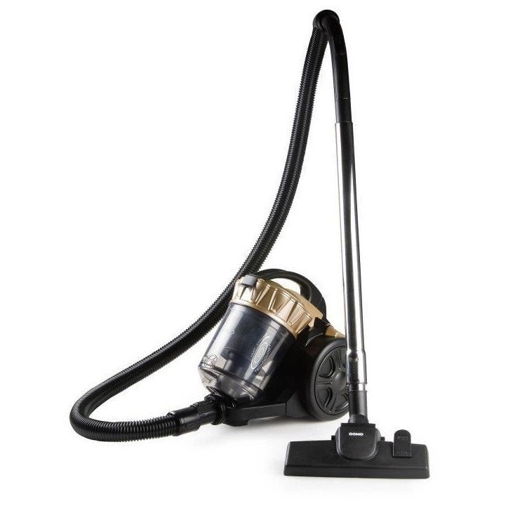 Aspirateur traineau sans sac - DOMO - DO7297S - 700 W - 2,5 L - 79 dB - Noir / Or Aspirateur traineau sans sac - DOMO - DO7297S - 700 W - 2,5 L - 79 dB - Noir / Or