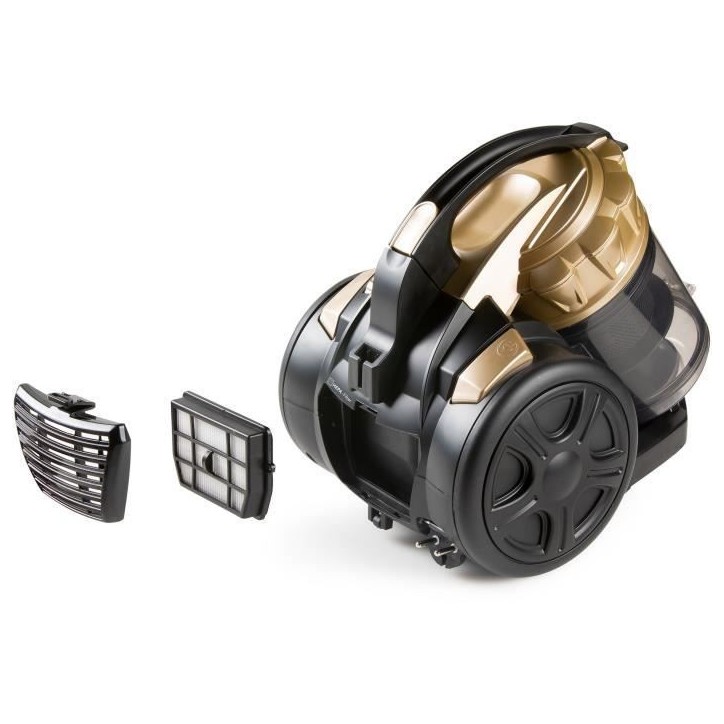 Aspirateur traineau sans sac - DOMO - DO7297S - 700 W - 2,5 L - 79 dB - Noir / Or Aspirateur traineau sans sac - DOMO - DO7297S - 700 W - 2,5 L - 79 dB - Noir / Or