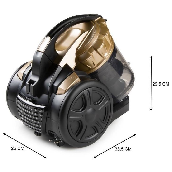 Aspirateur traineau sans sac - DOMO - DO7297S - 700 W - 2,5 L - 79 dB - Noir / Or Aspirateur traineau sans sac - DOMO - DO7297S - 700 W - 2,5 L - 79 dB - Noir / Or