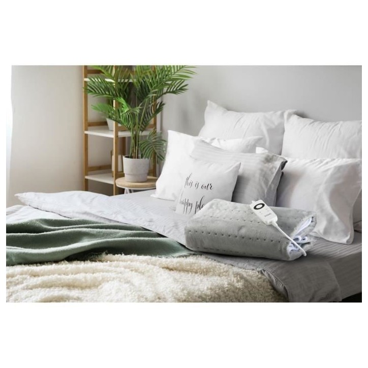 Chauffe-lit électrique 1 personne DOMO - 6 Niveaux de chaleur - Molleton de flanelle - 150x80 cm - Gris Chauffe-lit électrique 1 personne DOMO - 6 Niveaux de chaleur - Molleton de flanelle - 150x80 cm - Gris