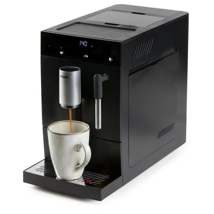 Machine a expresso automatique avec broyeur - DOMO - DO1150K - 1350 W - 19 bar - 125 g café - Noir Machine a expresso automatique avec broyeur - DOMO - DO1150K - 1350 W - 19 bar - 125 g café - Noir