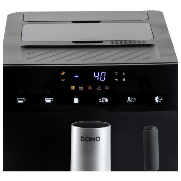 Machine a expresso automatique avec broyeur - DOMO - DO1150K - 1350 W - 19 bar - 125 g café - Noir Machine a expresso automatique avec broyeur - DOMO - DO1150K - 1350 W - 19 bar - 125 g café - Noir