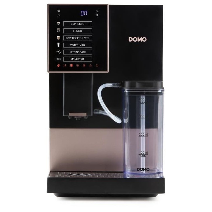 Machine a expresso automatique avec broyeur - DOMO - DO743K - 1350 W - 19 bar - 125 g café - Noir Machine a expresso automatique avec broyeur - DOMO - DO743K - 1350 W - 19 bar - 125 g café - Noir