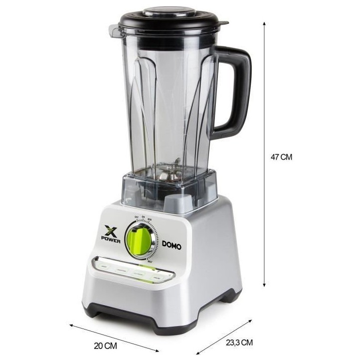 Blender XPOWER - DOMO - DO747BL - 1500 W - 2 L - Gris Blender XPOWER - DOMO - DO747BL - 1500 W - 2 L - Gris