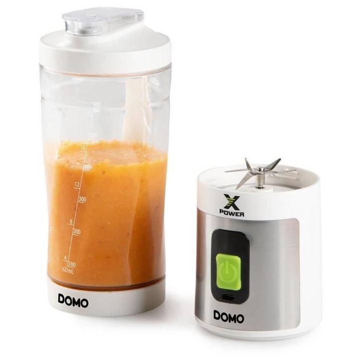 Blender portable sans fil - DOMO - DO752BL - XPOWER - 120 W - 600 ml - Blanc