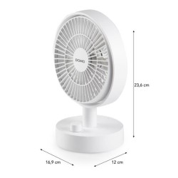 Ventilateur de table - DOMO - Li-ion batt. 5V - Rechargeable USB - Dia