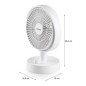 Ventilateur de table - DOMO - Li-ion batt. 5V - Rechargeable USB - Diametre 15 cm - 10 vitesses