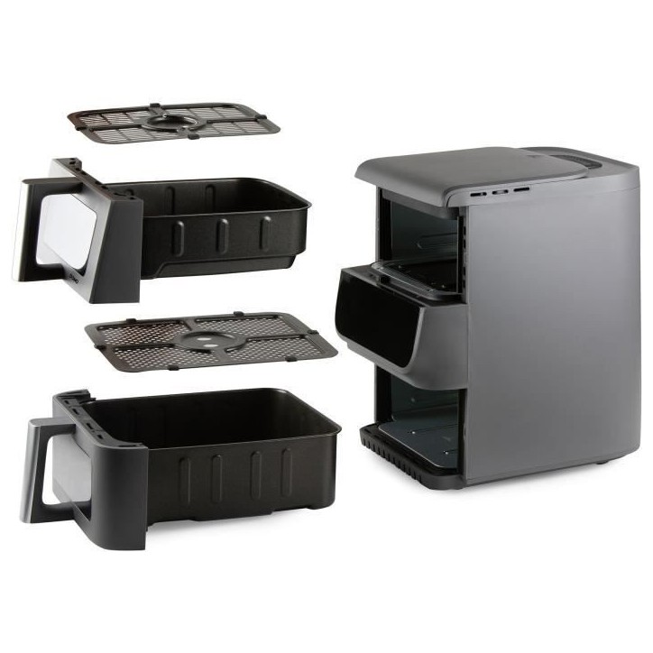 Friteuse sans huile - DOMO - Airfryer DO550FR - Double cuve 3.5 L + 6,5 L - 10 programmes - 2500 W Friteuse sans huile - DOMO - Airfryer DO550FR - Double cuve 3.5 L + 6,5 L - 10 programmes - 2500 W