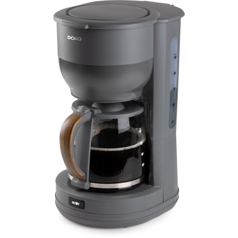 Cafetiere filtre - DOMO - DO754K - 1,25 L - 10 tasses - Gris / Bois Cafetiere filtre - DOMO - DO754K - 1,25 L - 10 tasses - Gris / Bois