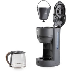 Cafetiere filtre - DOMO - DO754K - 1,25 L - 10 tasses - Gris / Bois