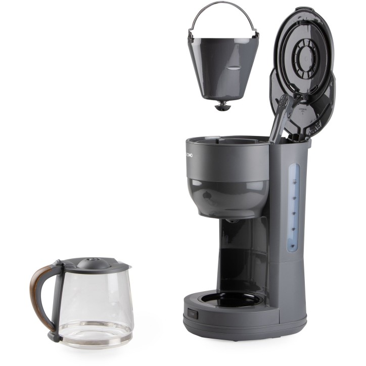 Cafetiere filtre - DOMO - DO754K - 1,25 L - 10 tasses - Gris / Bois Cafetiere filtre - DOMO - DO754K - 1,25 L - 10 tasses - Gris / Bois