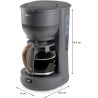Cafetiere filtre - DOMO - DO754K - 1,25 L - 10 tasses - Gris / Bois