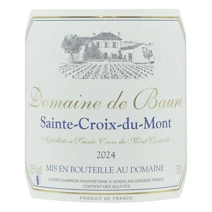 Domaine de Baure 2024 Sainte-Croix-du-Mont - Vin blanc de Bordeaux