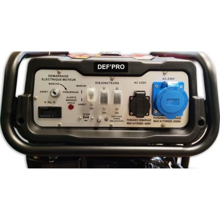 DEF'PRO Groupe électrogene 8500 W - Moteur essence 4 temps - Affichage LED