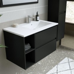 Ensemble DOMINO, set de salle de bain 80, vanity+vasque+miroir & colon