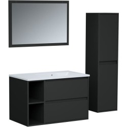 Ensemble DOMINO, set de salle de bain 80, vanity+vasque+miroir & colon