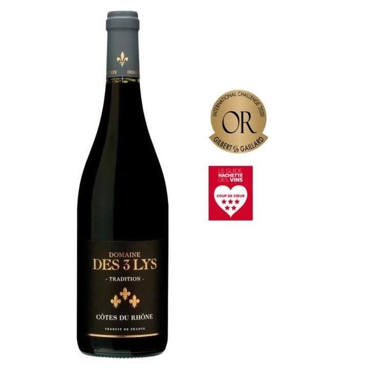 Domaine des 3 Lys Tradition 2024 Côtes du Rhône - Vin rouge de la Vallée du Rhône
