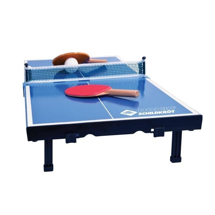 Set mini table de ping pong - SCHILDKRÖT - Mini-table 68x33x9 cm - 2 mini-raquettes PVC - Balle ABS - Filet - Table pliable Set mini table de ping pong - SCHILDKRÖT - Mini-table 68x33x9 cm - 2 mini-raquettes PVC - Balle ABS - Filet - Table pliable