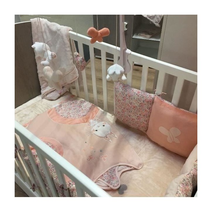 Tour de lit Lapinou - DOMIVA - Microfibre 100% Polyester - Adaptable - Rose - 30 x 180 cm Tour de lit Lapinou - DOMIVA - Microfibre 100% Polyester - Adaptable - Rose - 30 x 180 cm