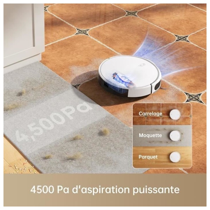 MOVA M1 - Robot Aspirateur Laveur 2 en 1 - 4500Pa - Navigation Intelligente par SoF LiDAR - Brosse multi-surfaces MOVA M1 - Robot Aspirateur Laveur 2 en 1 - 4500Pa - Navigation Intelligente par SoF LiDAR - Brosse multi-surfaces