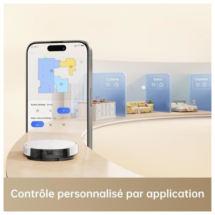 MOVA M1 - Robot Aspirateur Laveur 2 en 1 - 4500Pa - Navigation Intelligente par SoF LiDAR - Brosse multi-surfaces MOVA M1 - Robot Aspirateur Laveur 2 en 1 - 4500Pa - Navigation Intelligente par SoF LiDAR - Brosse multi-surfaces