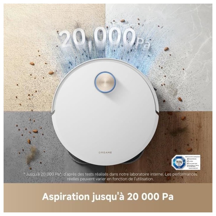 Robot Aspirateur Laveur DREAME X50 Ultra - 220 mn autonomie - 20 000 Pa - Auto-nettoyage Robot Aspirateur Laveur DREAME X50 Ultra - 220 mn autonomie - 20 000 Pa - Auto-nettoyage
