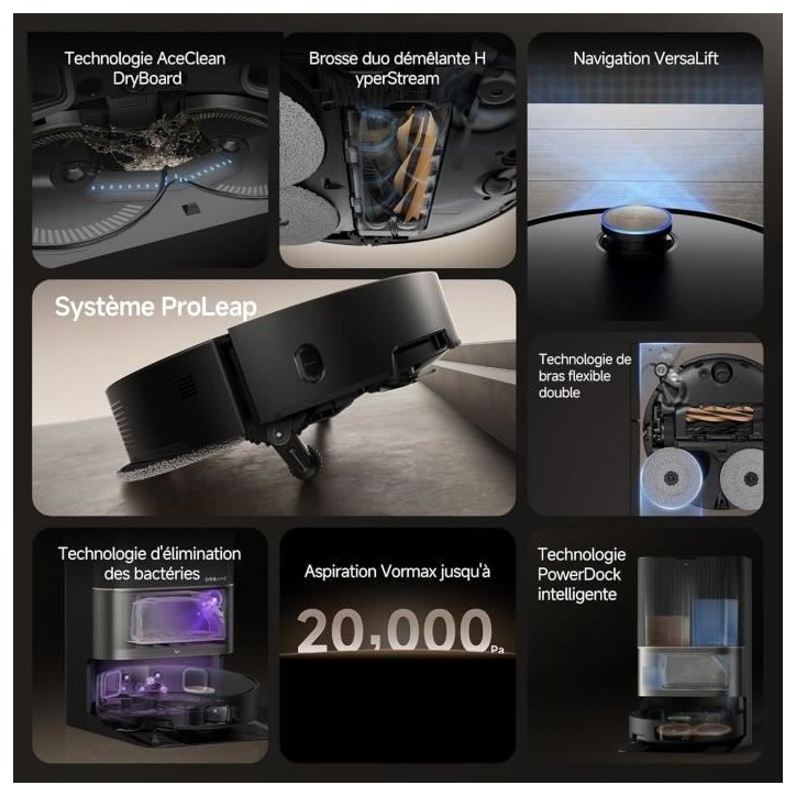 DREAME X50 Ultra Complete - Robot Aspirateur avec Station - Evitement d'obstacles par IA et Navigation a 360 - Aspiration 20 000 DREAME X50 Ultra Complete - Robot Aspirateur avec Station - Evitement d'obstacles par IA et Navigation a 360 - Aspiration 20 000