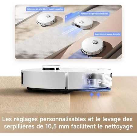 DREAME L10s Ultra Gen 2 - Robot Aspirateur Laveur - 10 000 Pa - Technologie MopExtend RoboSwing - Base Entierement Automatique