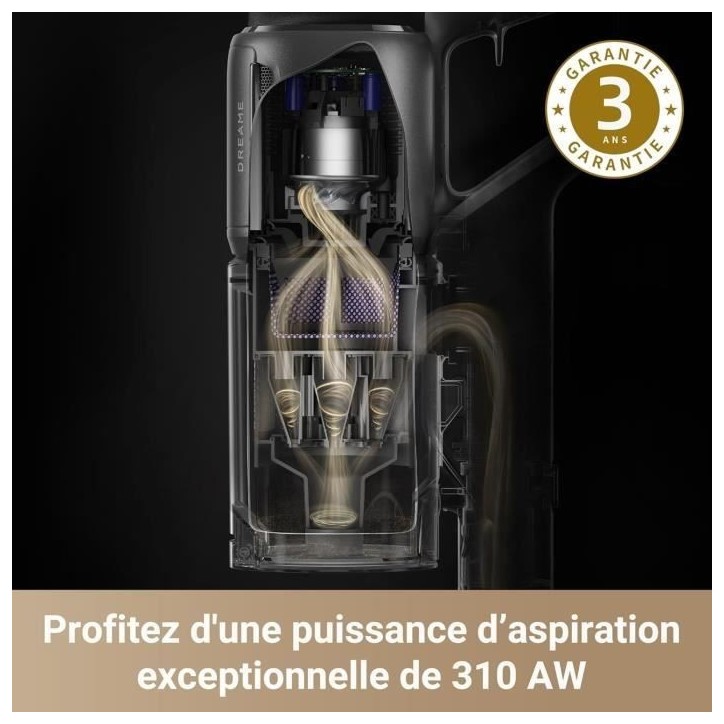 DREAME Z30 - Aspirateur Balai sans Fil - Puissance 310 AW - Autonomie 90 Min - Technologie de Détection de Poussiere DREAME Z30 - Aspirateur Balai sans Fil - Puissance 310 AW - Autonomie 90 Min - Technologie de Détection de Poussiere