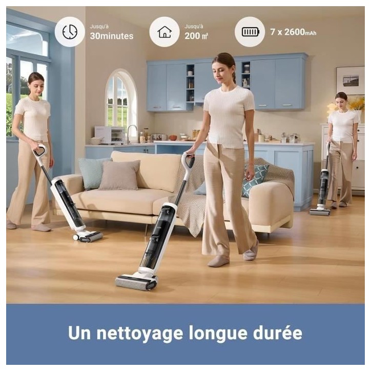 MOVA K20 - Aspirateur Laveur Sec Et Humide - Poids Léger de 4 kg - Nettoyage Auto Double Rotation - Écran LED MOVA K20 - Aspirateur Laveur Sec Et Humide - Poids Léger de 4 kg - Nettoyage Auto Double Rotation - Écran LED