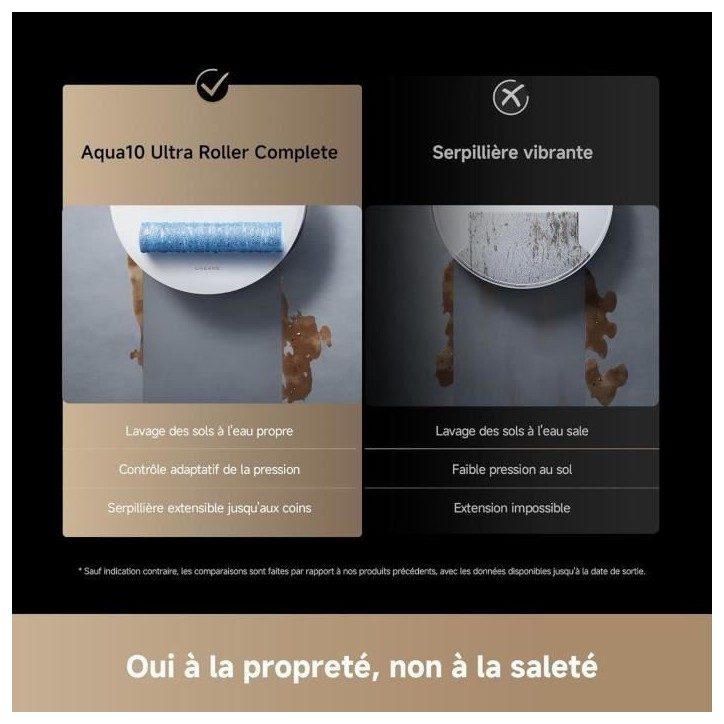 Aspirateur Robot Laveur - DREAME Aqua 10 Ultra Roller Complete - Nettoyage Automatique du Rouleau - Évitement d'obstacles de 8 Aspirateur Robot Laveur - DREAME Aqua 10 Ultra Roller Complete - Nettoyage Automatique du Rouleau - Évitement d'obstacles de 8